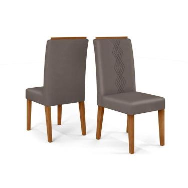 Imagem de Cadeira De Cozinha Yasmin Kit 2 Un Freijó-suede Lunar Grafite - Dj Móveis