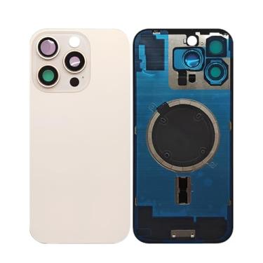 Imagem de 1 peça de vidro de substituição da tampa traseira traseira para iPhone 16 PRO MAX 2 em 1 capa de bateria de vidro para painel de porta grande peça de substituição com peças pequenas placa de metal