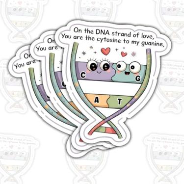 Imagem de Adesivo de vinil com 3 peças You are The Cytosine to My Guanine, Cute DNA Love Pun Vinyl Sticker 7,6 cm à prova d'água para laptop, garrafa de água, caderno, presente para casais nerds, amantes de