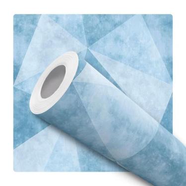 Imagem de Papel De Parede Adesivo Lavável Geométrico Efeito Cimento Queimado Azu