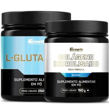 Imagem de Glutamina Pura 250g + Colageno em Pó 150g Growth Supplements