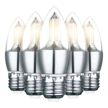 Imagem de Kit 6 Lâmpada Led Vela 4W E27 Branco Frio Branco-Frio 127/22