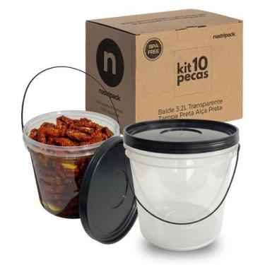Imagem de Balde 3.2L Plástico Utilidade Em Casa - 10 Pçs - Nastripack