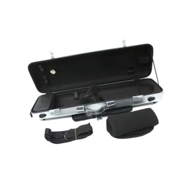 Imagem de Estojo Para Violino Quadrado Prateado Com Trava Combinada Em Fibra De Carbono Tamanho 4/4 Estojo para instrumento de violino