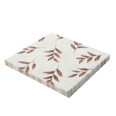 Imagem de Guardanapo De Papel Decorado 33Cm Flor Ou Folhagem 20 Peças (Folhagem Marrom)