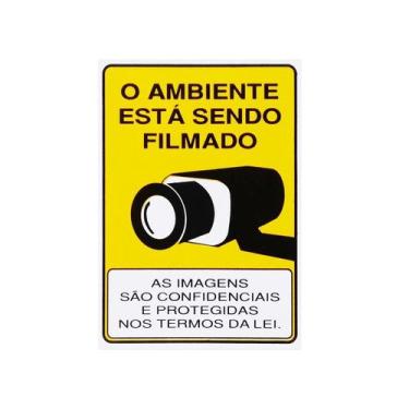 Imagem de Placa Sinalização Ambiente Sendo Filmado 20X15 - Acesso
