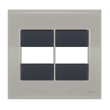 Imagem de Placa 2 Módulos 4X4 - Tramontina Liz Fendi / Grafite