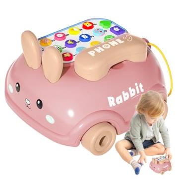 Imagem de Toy do telefone infantil, telefone infantil de brinquedo musical, Crianças conversam com rodas, Aprendendo brinquedos, estilo de coelho, jogo de jogo, diversão para a educação para a educação inicial