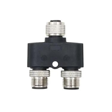 Imagem de Conector tipo Y M12 Plugue de sensor 3/4/5/8/12 pinos, adaptador macho-fêmea três vias para conexões elétricas(1 Female to 2 male,12pin A type)