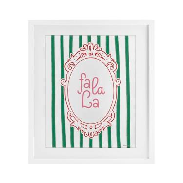 Imagem de Stupell Industries "Fa La La Ornate Border", Impressão emoldurada sob vidro, branca, 33 x 40 cm