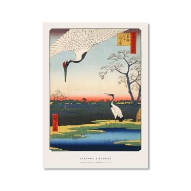 Imagem de Pôster Hasui Kawase Ohara Koson Impressões Katsushika Hokusai Pintura em Tela Onda Japonesa Arte de Parede Hiroshige Imagens para Decoração de Casa (SKU8,16 x 61 cm = (40 x 60 cm), sem moldura)