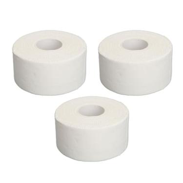 Imagem de CUOFYUNL 3 rolos de fita atlética elástica de algodão puro fita adesiva muscular esporte fitness fita cinesiologia branca