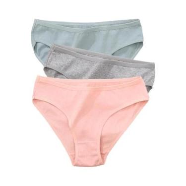 Imagem de Conjunto De 3 Calcinhas De Algodão Femininas Com Design Jacquard, Core