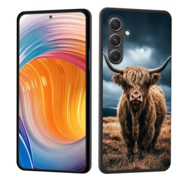 Imagem de CICPLKSE Capa para Galaxy S25 FE, borracha de silicone macia, proteção total à prova de choque, proteção contra quedas para Samsung Galaxy S25 FE 6,7 polegadas 2025, vaca Highland