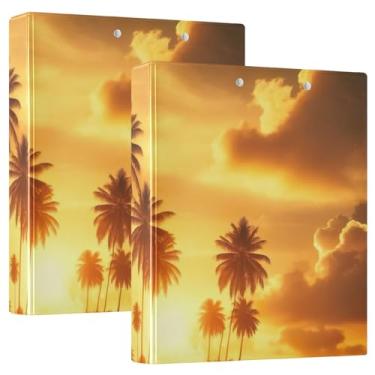 Imagem de Pasta de arquivo de fichário de palmeira dourada pôr do sol para material de escritório, 1 pacote