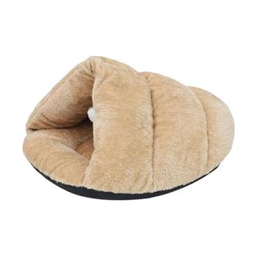 Imagem de Generic Casinha/Toca para Gatos, Quente, Confortável, Macia, Semi-Fechada, Tipo Chinelo, Saco de Dormir para Filhotes Dormirem e Descansarem, Cúrcuma