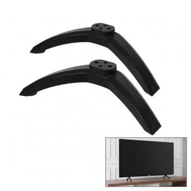 Imagem de BESTYASH Suporte de base de TV universal de substituição para televisões Suporte de mesa resistente Pernas Parafusos de altura ajustável Suporte de TV para sistemas de entretenimento doméstico
