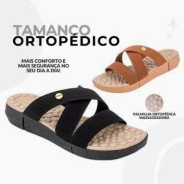 Imagem de Sandália Ortopédica Feminina Anatômica Para Esporão e Fascite Plantar 