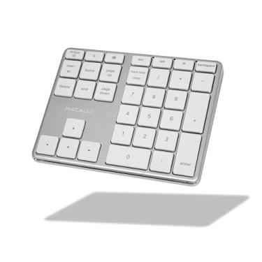 Imagem de Macally Teclado numérico Bluetooth para laptop – Teclado numérico sem fio recarregável – Teclado numérico fino de 35 teclas sem fio para entrada de dados, teclado numérico de 10 teclas compatível com