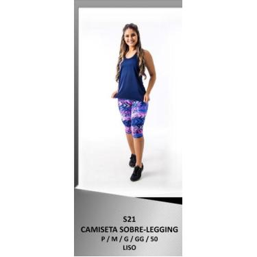 Imagem de Camiseta sobre legging feminina s21 - Ellys Fitness, 50, Pink