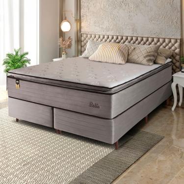 Imagem de Cama Box Bipartida King Size Hellen Dublin Linho Com Molas Bege