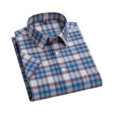 Imagem de Camisa Masculina De Algodão Oxford De Manga Curta 10XL 11XL Primavera 