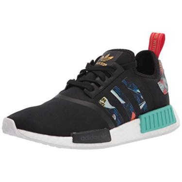 Imagem de adidas Tênis feminino NMD R1, Preto/Cor fornecedor/Hortelã ácido, 41