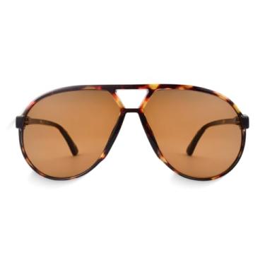 Imagem de Saint Germain Óculos de Sol Aviador Tartaruga Clássico, Lentes Marrons, Proteção UV400, Policarbonato