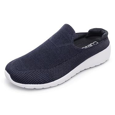 Imagem de Cull4U Easy 2 Walk Pantufa feminina de malha, Azul-marinho acolchoado, 35