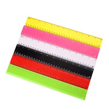 Imagem de 1 peça Régua Plástica Reta de 30cm 12 Polegadas Estilo Simples Ferramenta Medição para Escolar Estudante Escola Escritório Suprimentos
