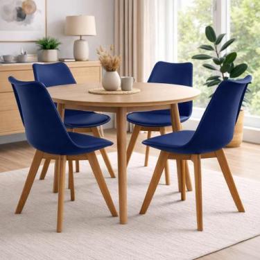 Imagem de Kit 4 Cadeiras Coloridas De Jantar Com Assento Estofado Cozinha Airbnb