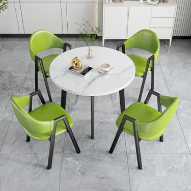 Imagem de Conjunto de mesa e cadeira de clube de recepção de escritório, conjuntos de mesa de negociação para sala de conferências, mesa de centro e cadeira de lazer, conjunto de mesa de jantar para 4 (cor: 9