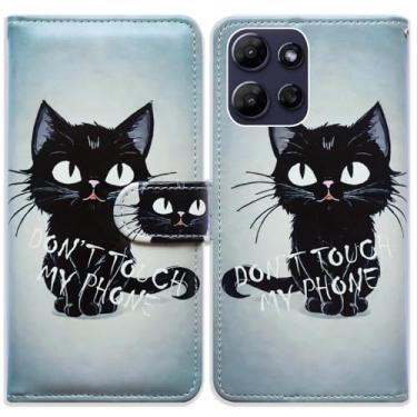 Imagem de Bcov Capa para Moto G Power 2026, capa carteira de couro estilo gato preto fofo com suporte para cartão com suporte para Motorola Moto G Power 2026