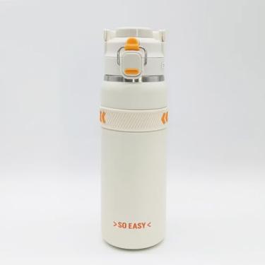 Imagem de Garrafa Térmica 750ml Aço Inox com Canudo Antivazamento Garrafa de Água Térmica que Mantém Bebidas Quentes e Frias por Horas Academia, Esporte e Uso Diário (BRANCO)