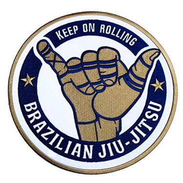 Imagem de Patch de Jiu Jitsu Brasileiro (8,9 cm) Keep On Rolling Grappling bordado ferro/costurar no emblema BJJ Gi aplique da Karma Patch
