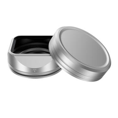 Imagem de JJC Para-sol de metal para lente Fujifilm XF 23 mm f2.8 R WR na câmera X-E5 XE5, para lentes Fuji XF 27 mm f2.8 R WR, lentes XF27mm f/2.8, substitui o para-sol Fuji LH-XF27, não afeta o uso de filtro