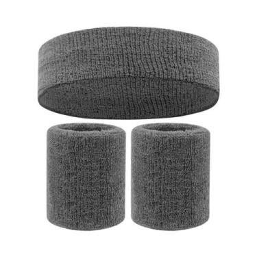 Imagem de Conjunto De Faixas De Suor Para Cabeça E Punhos Masculinas Para Esport