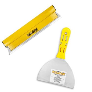 Imagem de Kit Desempenadeira Flexível Evolution Em Aço Inox 40, 60 Ou 80cm Com E