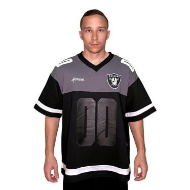 Imagem de Camiseta Huge Approve x NFL Raiders - Preta e Cinza-Unissex