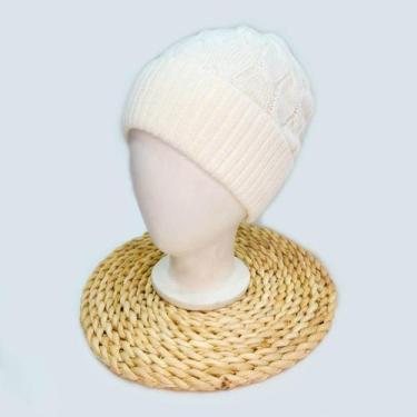 Imagem de Touca De Lã Trançado Feminino Para Inverno Confortável Quente Básico  