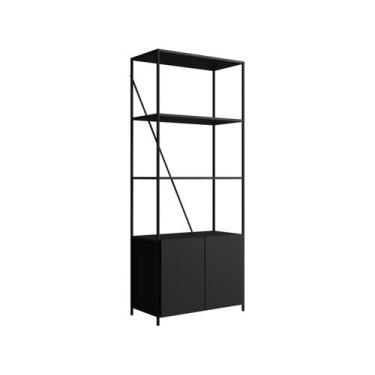 Imagem de Estante Para Livros Industrial com 2 Portas e 3 Prateleiras - Placa e 