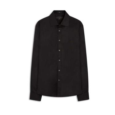 Imagem de Camisa Masculina Ellus Tricoline Slim Italian Preto-Masculino