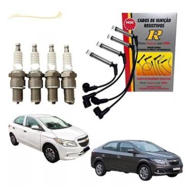 Imagem de Kit Jogo Cabos e Velas Onix Prisma 1.0 8v - NGK/Magnetti Marelli