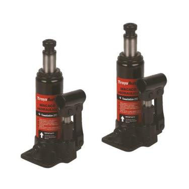 Imagem de 2 Macacos Hidráulicos Tipo Garrafa Portátil 4 Toneladas Universal Comp