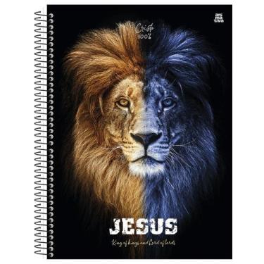 Imagem de Caderno Universitário Espiral 1 Matéria Cristo 100% Capa Dura 80 Folha