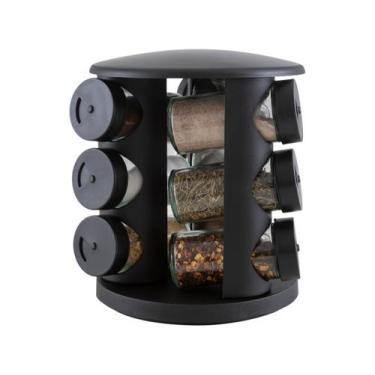 Imagem de Porta-tempero de Vidro 10 Peças Brinox - Lock & Stock, Preto