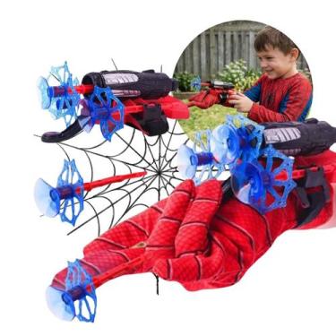 Imagem de Kit Homem Aranha Luva Lança Teia Com Máscara Infantil Brinquedo Super 