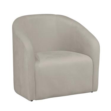 Imagem de Poltrona Decorativa Orgânica Loren para Sala de Estar Veludo Confortável Natural Loja S...