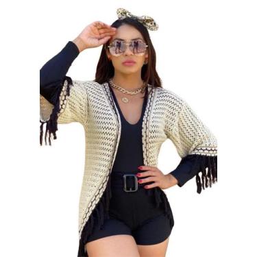Imagem de Blusa Feminina de Tricot Manga longa - Multmix, Bege, Tamanho Único