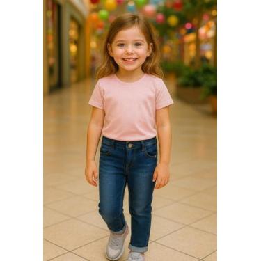 Imagem de Calça Jeans Infantil Feminino Macio Confortável Elástano - Nalu_kids, 